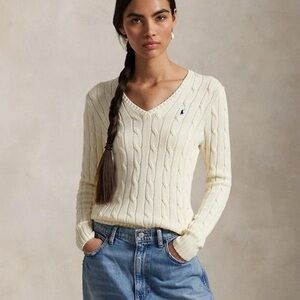 Ralph Lauren Women's V-Neck Cream Sweater